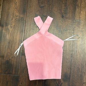 Aritzia Babaton Pink Ribbed Top